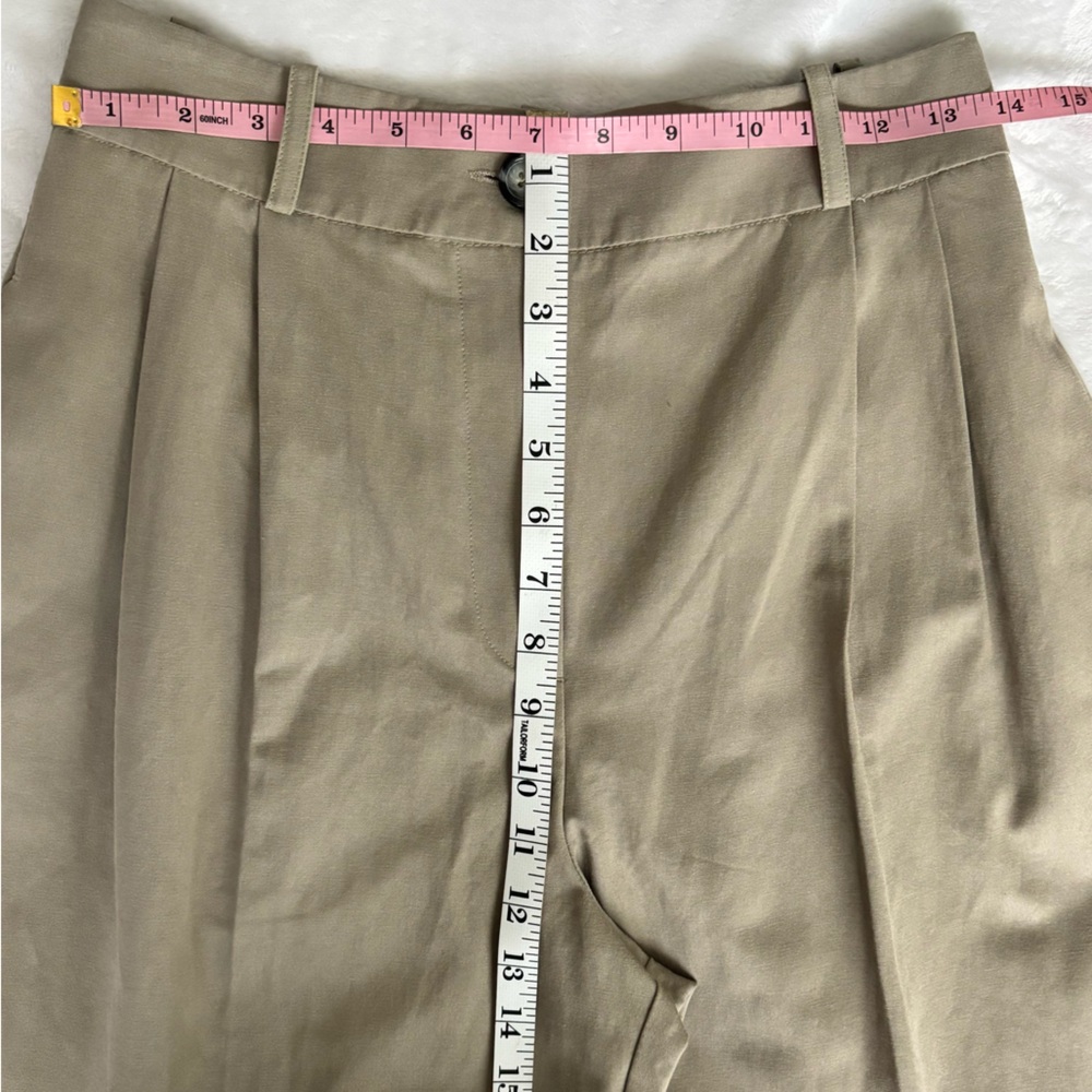 ZARA High Waisted Pleated Carrot Leg Cropped Trousers--NWT--S - Picture 15 of 16
